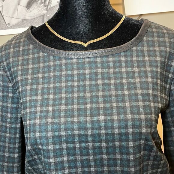 MAX Studio Tartan Plain 3/4 Sleeve Top, Size Small - Picture 3 of 16